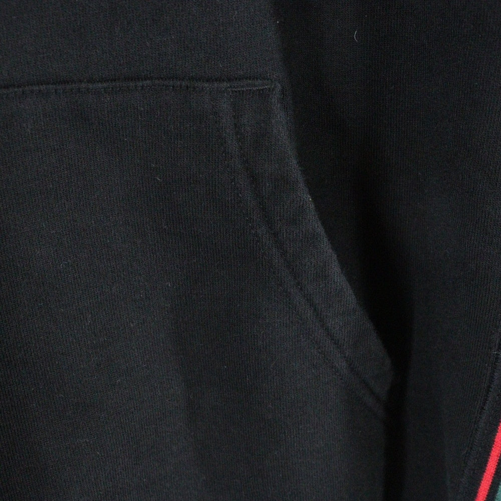 SUPREME(シュプリーム) 19AW Text Rib Hooded Sweatshirt テキストリブフーデッドスウェットシャツ サイドロゴプルオーバーパーカー ブラック