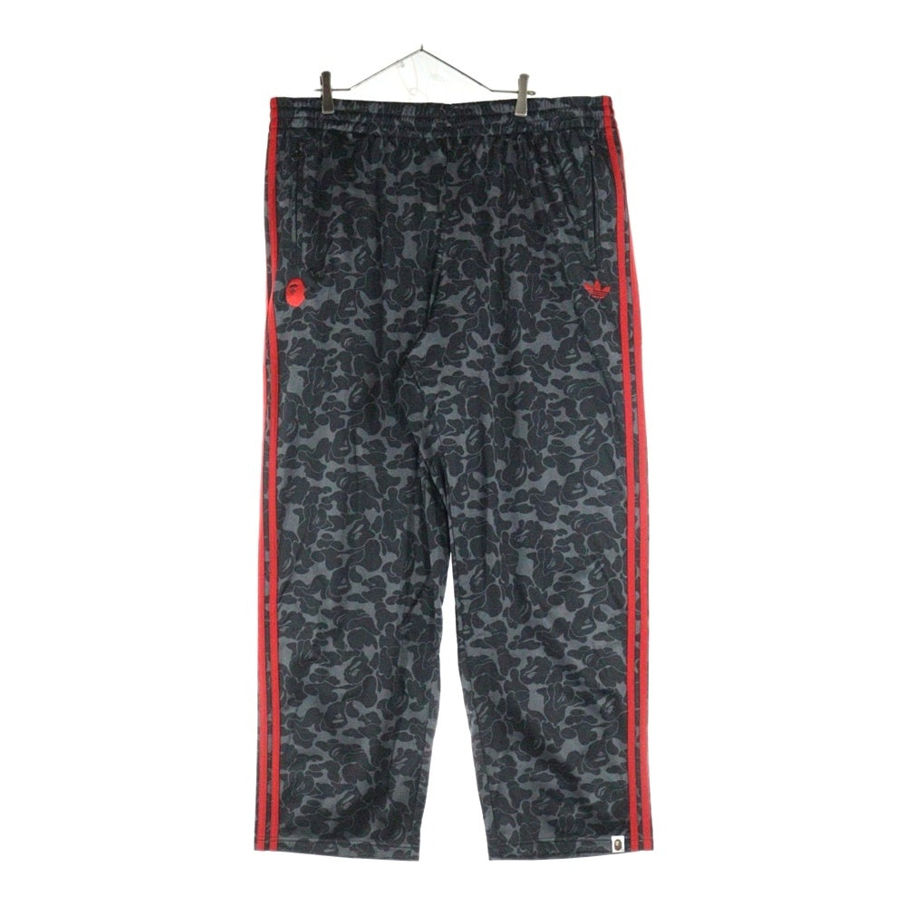 adidas Originals(アディダスオリジナルス) ×A BATHING APE BAPE FIREBIRD TRACK PANTS アベイシングエイプ 総柄トラックパンツ グレー JN7125