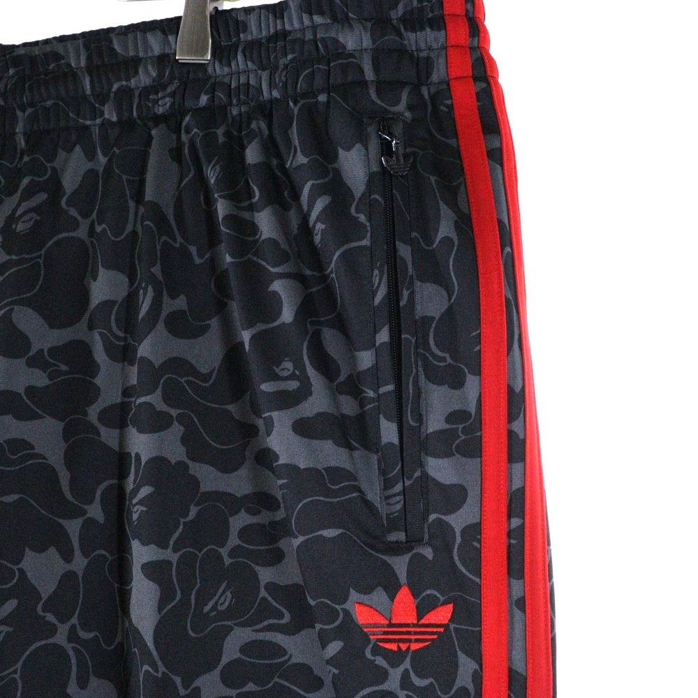adidas Originals(アディダスオリジナルス) ×A BATHING APE BAPE FIREBIRD TRACK PANTS アベイシングエイプ 総柄トラックパンツ グレー JN7125