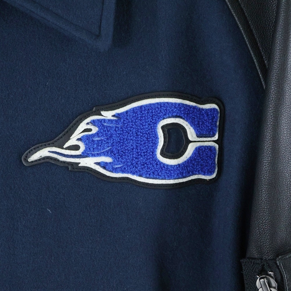 COACH(コーチ) WOOL GOAT LEATHER VARSITY JACKET ヴァーシティジャケット スタジャン ネイビー/ブラック F24299