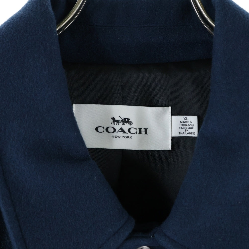 COACH(コーチ) WOOL GOAT LEATHER VARSITY JACKET ヴァーシティジャケット スタジャン ネイビー/ブラック F24299