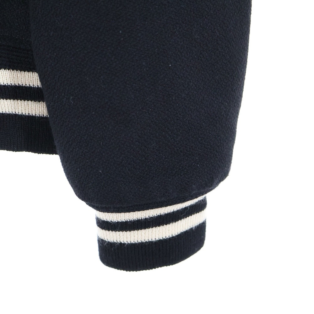 SAINT LAURENT PARIS(サンローランパリ) TEDDY JACKET テディジャケット レザートリムウールスタジアムジャンパー 354718 Y180W ブラック