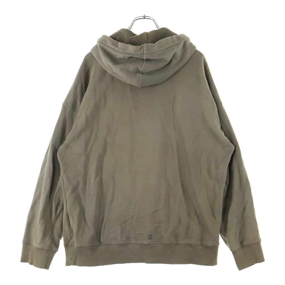 GIVENCHY(ジバンシィ) Slim Fit Hoodie スリムフィットフーディ ロゴプリントプルオーバースウェットパーカー BMJ0HC3YAC カーキ