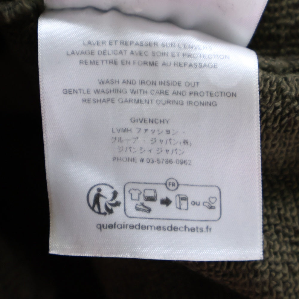 GIVENCHY(ジバンシィ) Slim Fit Hoodie スリムフィットフーディ ロゴプリントプルオーバースウェットパーカー BMJ0HC3YAC カーキ