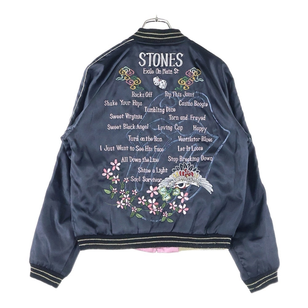 TAILOR 東洋(テーラートウヨウ) Rolling Stone スーベニアジャケット 総柄刺繍リバーシブルジップアップブルゾン スカジャン TT11475 ブラック/ピンク