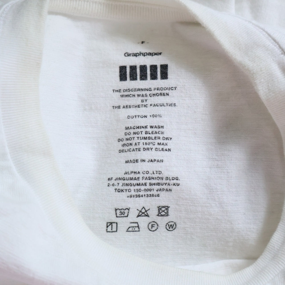 Graphpaper(グラフペーパー) Crew Neck Pocket Tee クルーネックポケットティー 半袖Tシャツ ホワイト