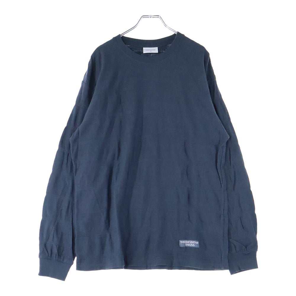 THISISNEVERTHAT(ディスイズネバーザット) Star Jacquard L/S Tee スタージャコードロングスリーブTシャツ ロゴエンボスクルーネック長袖Tシャツ グレー