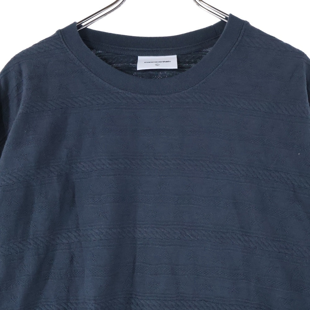 THISISNEVERTHAT(ディスイズネバーザット) Star Jacquard L/S Tee スタージャコードロングスリーブTシャツ ロゴエンボスクルーネック長袖Tシャツ グレー