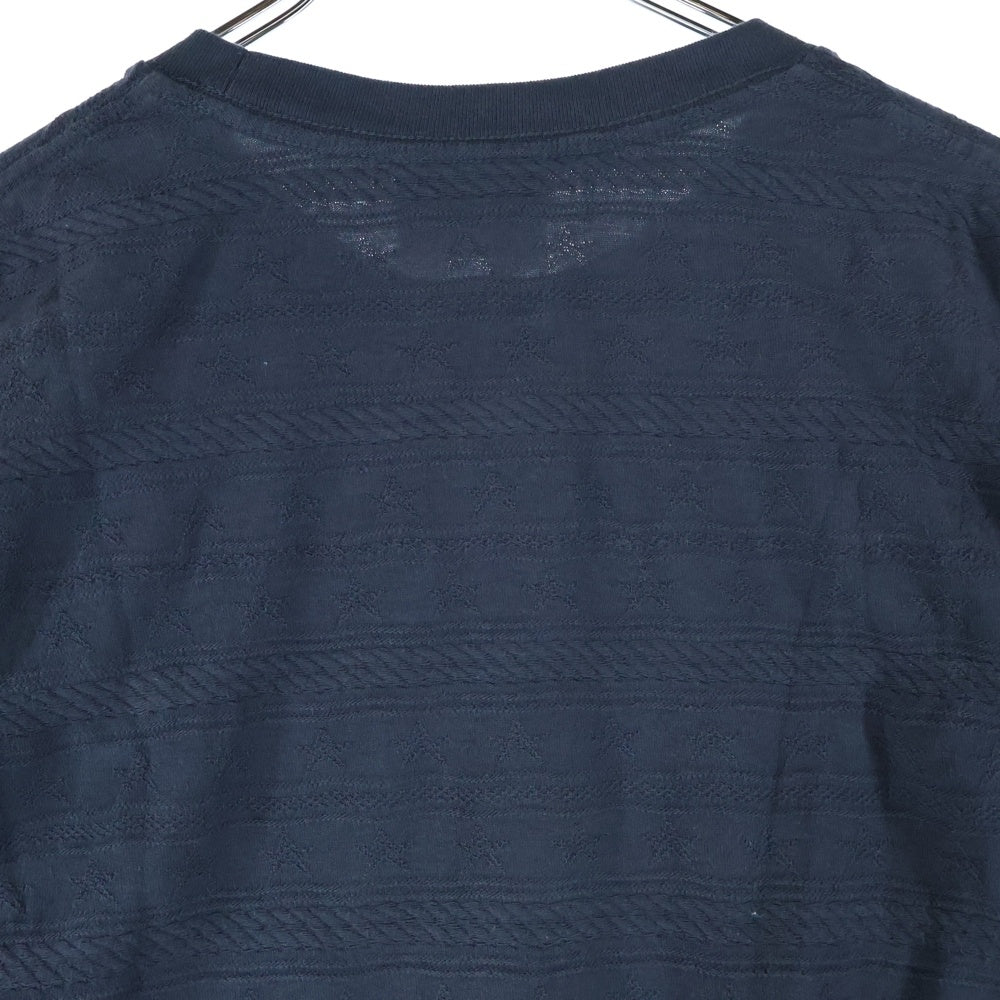 THISISNEVERTHAT(ディスイズネバーザット) Star Jacquard L/S Tee スタージャコードロングスリーブTシャツ ロゴエンボスクルーネック長袖Tシャツ グレー