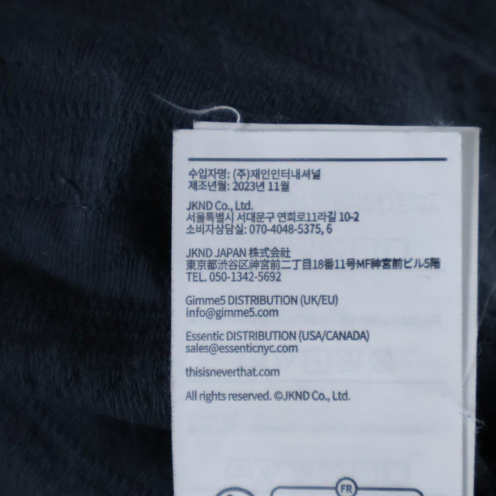 THISISNEVERTHAT(ディスイズネバーザット) Star Jacquard L/S Tee スタージャコードロングスリーブTシャツ ロゴエンボスクルーネック長袖Tシャツ グレー