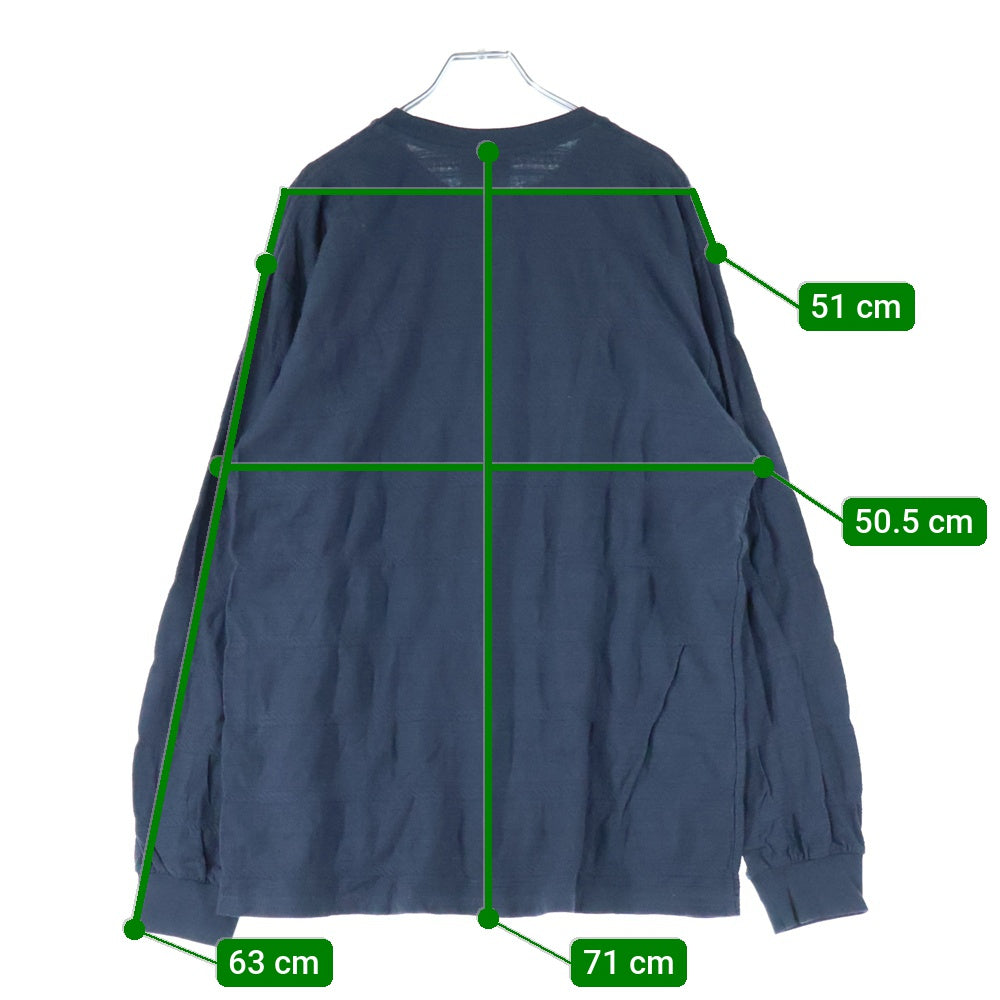 THISISNEVERTHAT(ディスイズネバーザット) Star Jacquard L/S Tee スタージャコードロングスリーブTシャツ ロゴエンボスクルーネック長袖Tシャツ グレー