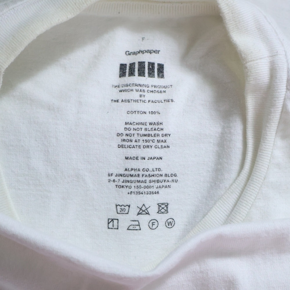 Graphpaper(グラフペーパー) Crew Neck Tee クルーネックティー 半袖Tシャツ ホワイト
