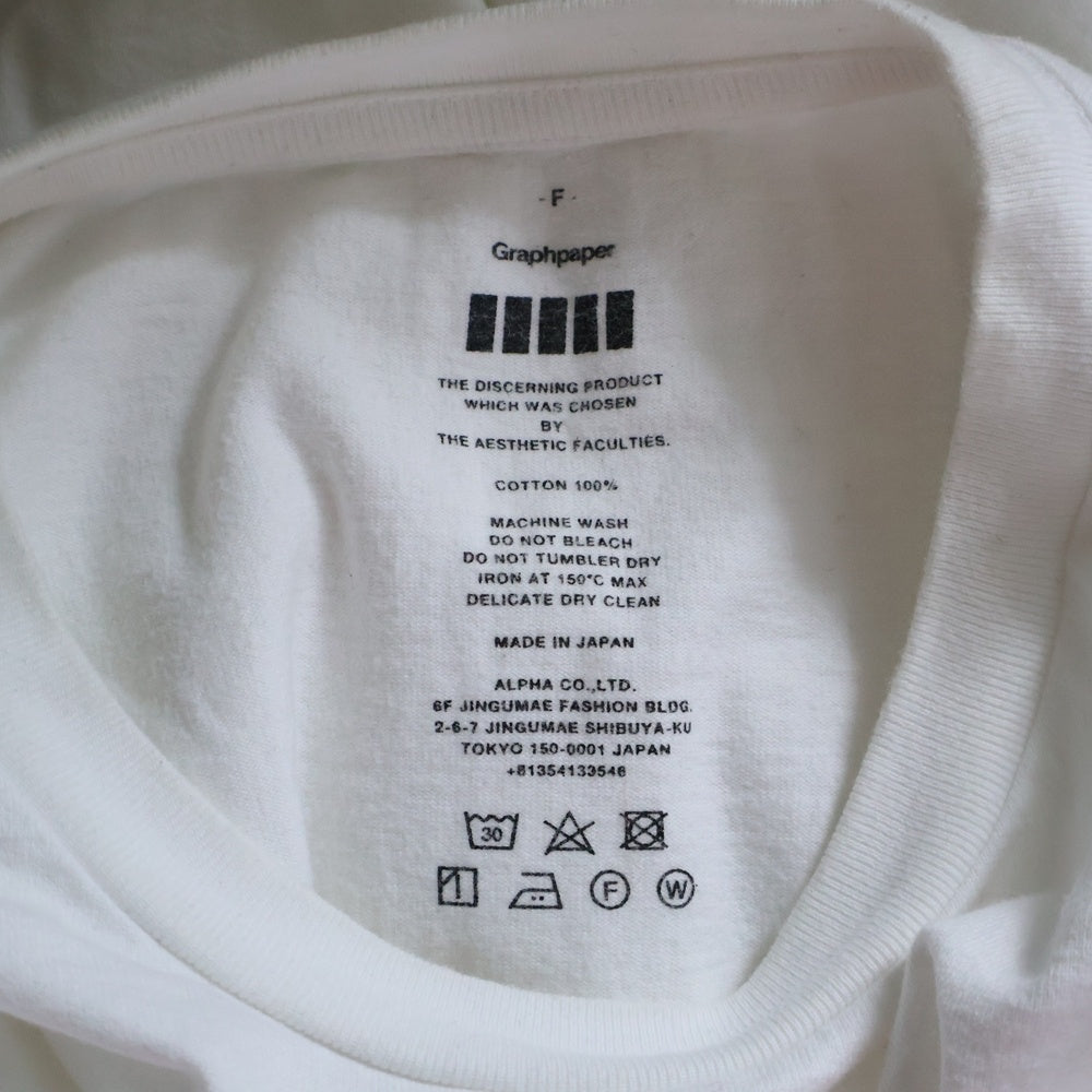 Graphpaper(グラフペーパー) Crew Neck L/S Tee クルーネックロングスリーブティー 長袖Tシャツ ホワイト