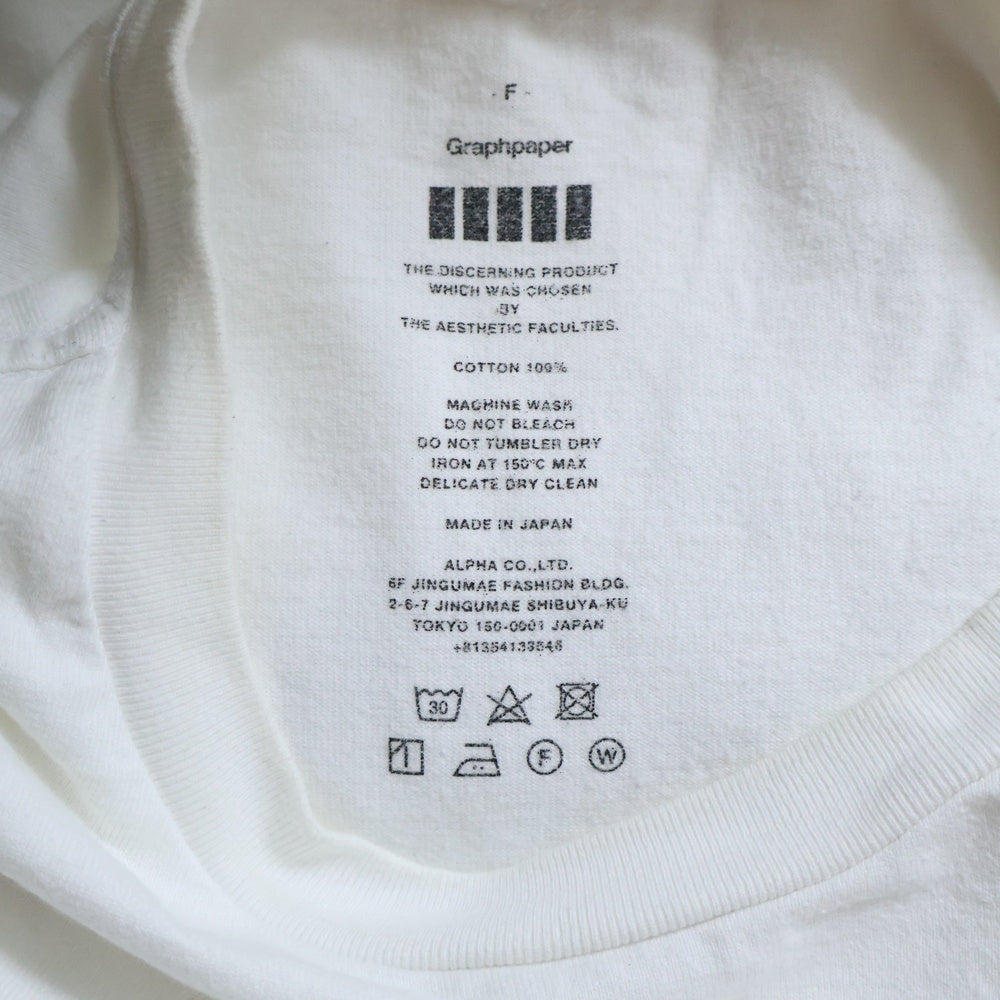 Graphpaper(グラフペーパー) Crew Neck L/S Tee クルーネックロングスリーブティー 長袖Tシャツ ホワイト
