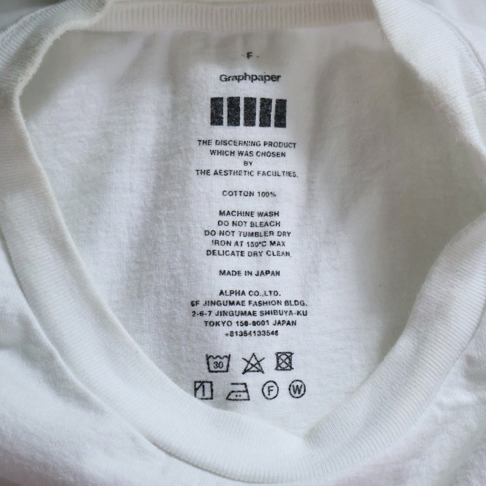 Graphpaper(グラフペーパー) Crew Neck Tee クルーネックティー 半袖Tシャツ ホワイト