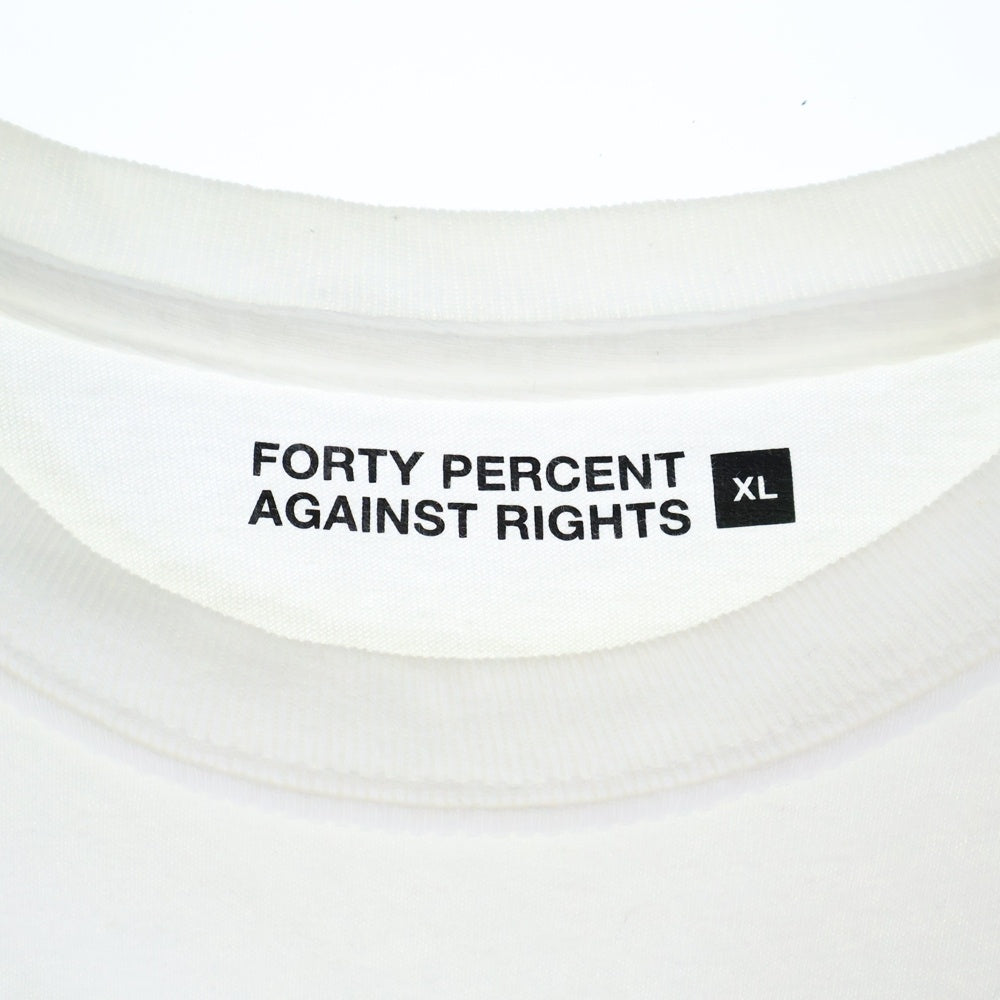 FPAR/FORTY PERCENTS AGAINST RIGHTS(フォーティーパーセント アゲインストライツ) Media Guerrilla S/S Tee メディアゲリラショートスリーブティー ロゴプリントクルーネック半袖Tシャツ ホワイト