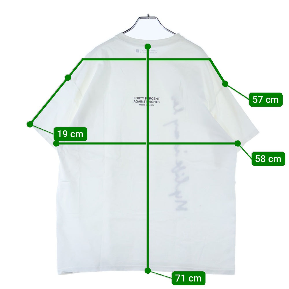 FPAR/FORTY PERCENTS AGAINST RIGHTS(フォーティーパーセント アゲインストライツ) Media Guerrilla S/S Tee メディアゲリラショートスリーブティー ロゴプリントクルーネック半袖Tシャツ ホワイト