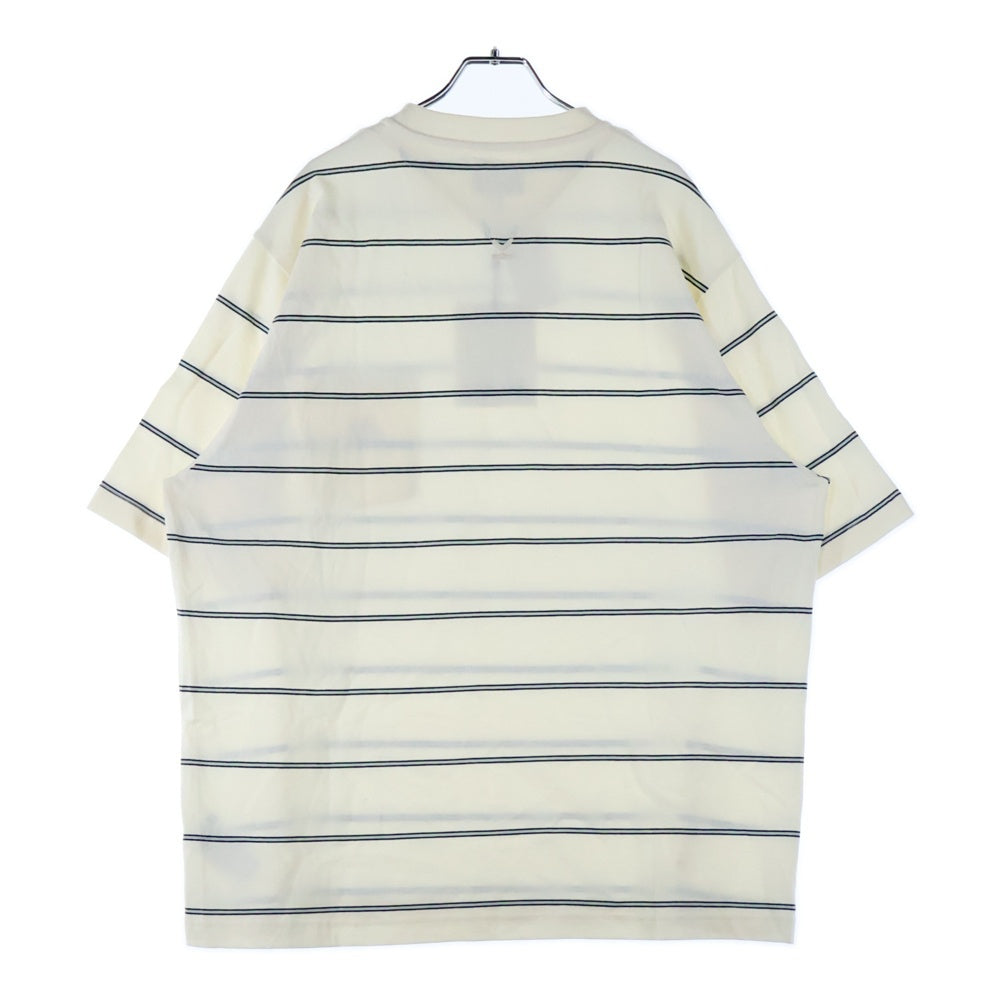 KENZO(ケンゾー) Tiger Crest Stripe Pocket Tee タイガークレストストライプポケットTシャツ ロゴ刺?半袖Tシャツ FA65TS5204SO アイボリー
