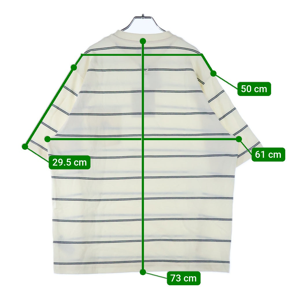 KENZO(ケンゾー) Tiger Crest Stripe Pocket Tee タイガークレストストライプポケットTシャツ ロゴ刺?半袖Tシャツ FA65TS5204SO アイボリー