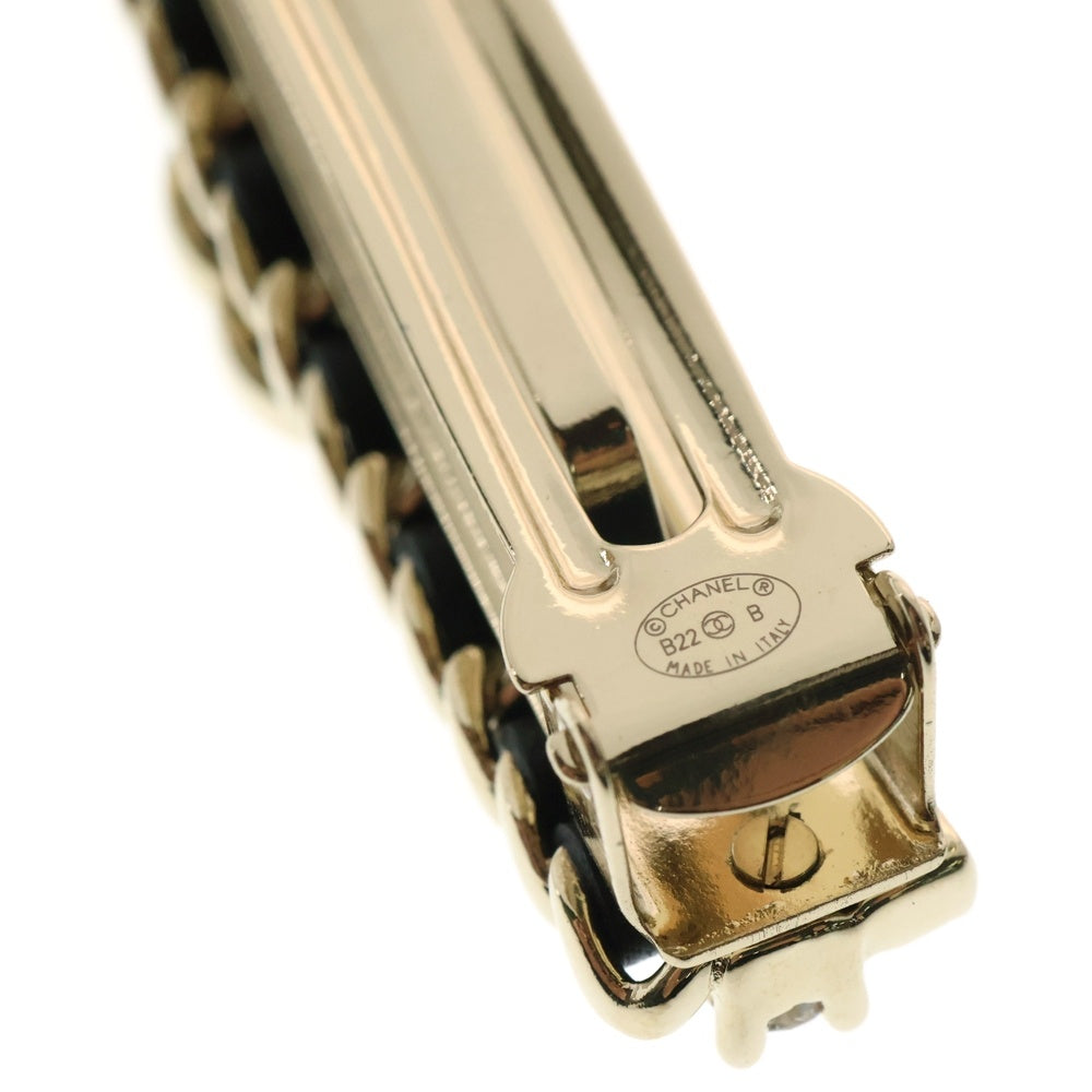 CHANEL(シャネル) ココマーク ラインストーン ヘアクリップ ブラック/ゴールド AB8613