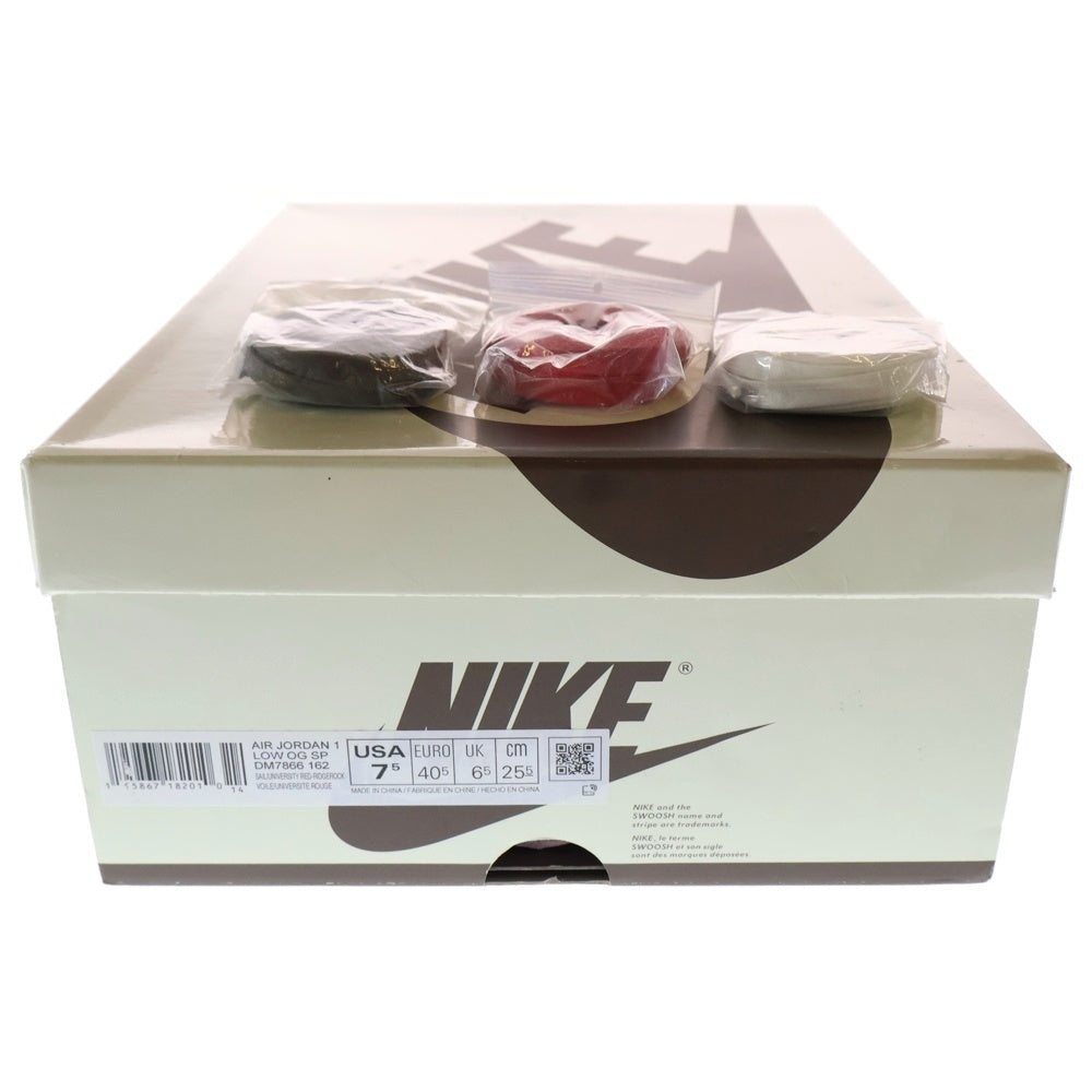 NIKE(ナイキ) ×TRAVIS SCOTT AIR JORDAN1 LOW OG SP トラヴィススコット エアジョーダン1 リバースモカ ローカットスニーカー ベージュ US7.5/25.5cm DM7866-162