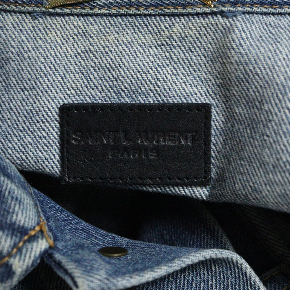 SAINT LAURENT PARIS(サンローランパリ) PATCHED DENIM JACKET パッチ デニム ジャケット インディゴ 500481 YA372 レディース