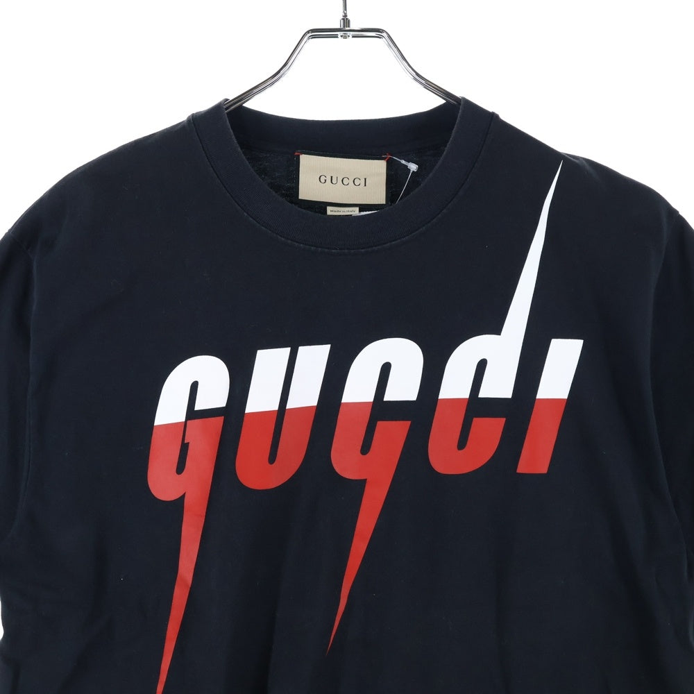 GUCCI(グッチ) 19SS Blade Print Tee ブレードロゴ半袖Tシャツ カットソー ホワイト 565806 XJAZY