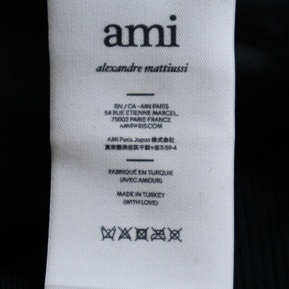 ami paris(アミパリス) Zipped Leather Jacket ジップド レザージャケット ブラック UJK028 LH0029