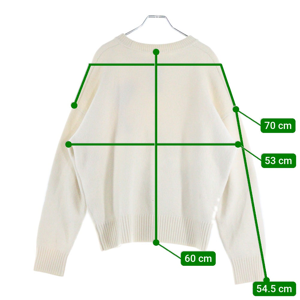 AMI Alexandre Mattiussi(アミアレクサンドルマテュッシ) Ami De Coeur Crew Neck Sweater アミ ドゥ クール ロゴ刺繍クルーネックニットセーター UKS002.018 ホワイト