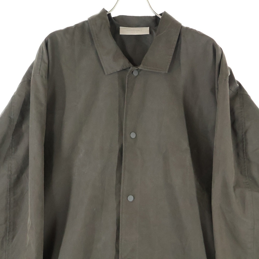 FEAR OF GOD ESSENTIALS(フィアオブゴッド エッセンシャルズ) 23SS Long Coat ロングコート ラバーロゴスナップボタンロングコート ブラウン