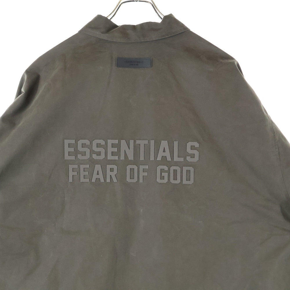 FEAR OF GOD ESSENTIALS(フィアオブゴッド エッセンシャルズ) 23SS Long Coat ロングコート ラバーロゴスナップボタンロングコート ブラウン