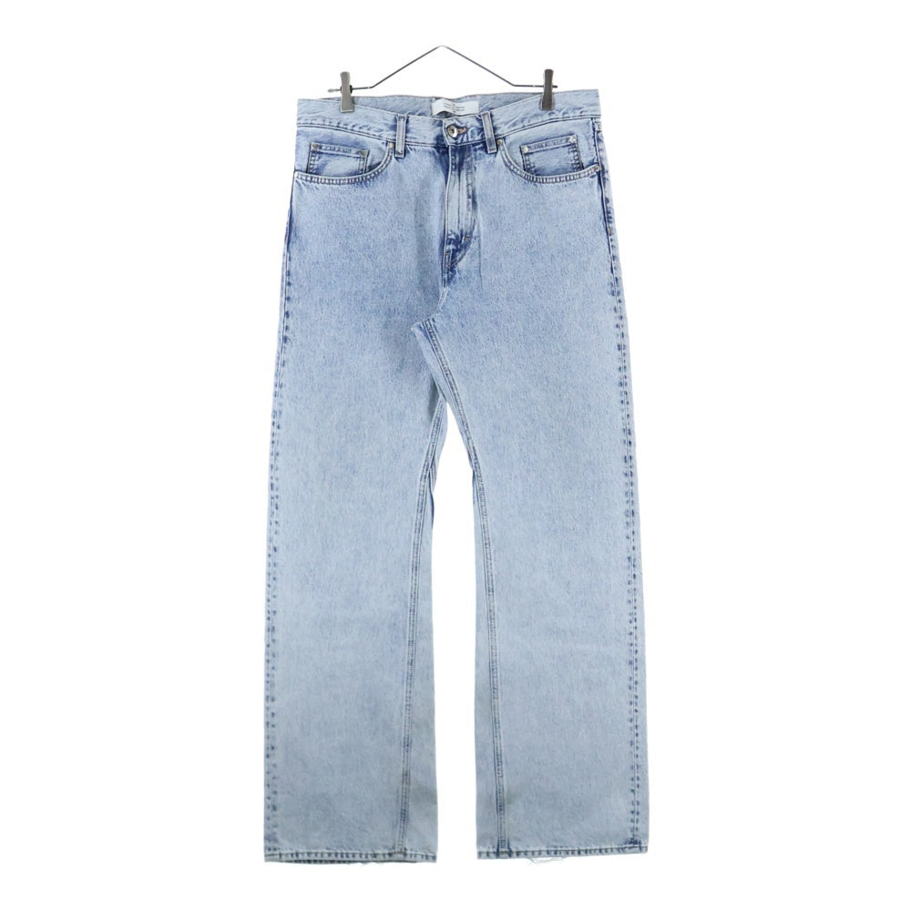 rokh(ロク) ×H&M ストレートデニムパンツ レディース6ポケットウォッシュ加工デニム ライトブルー