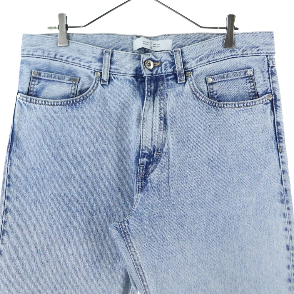 rokh(ロク) ×H&M ストレートデニムパンツ レディース6ポケットウォッシュ加工デニム ライトブルー