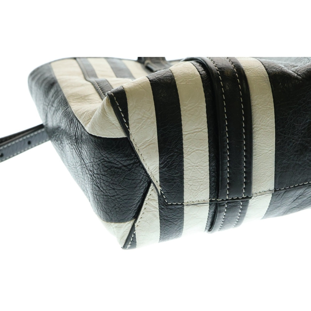 BALENCIAGA(バレンシアガ) 2WAY STRIPED SHOULDER BAG ストライプ ショルダーバッグ ハンドバッグ ブラック/ホワイト 671404 1090