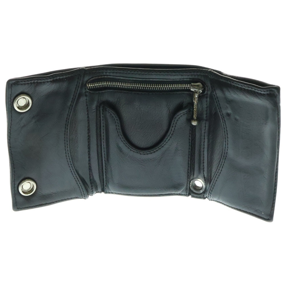 CHROME HEARTS(クロムハーツ) 3FOLD 3フォールド クロスボールボタン レザーウォレット 財布 ブラック BCA364