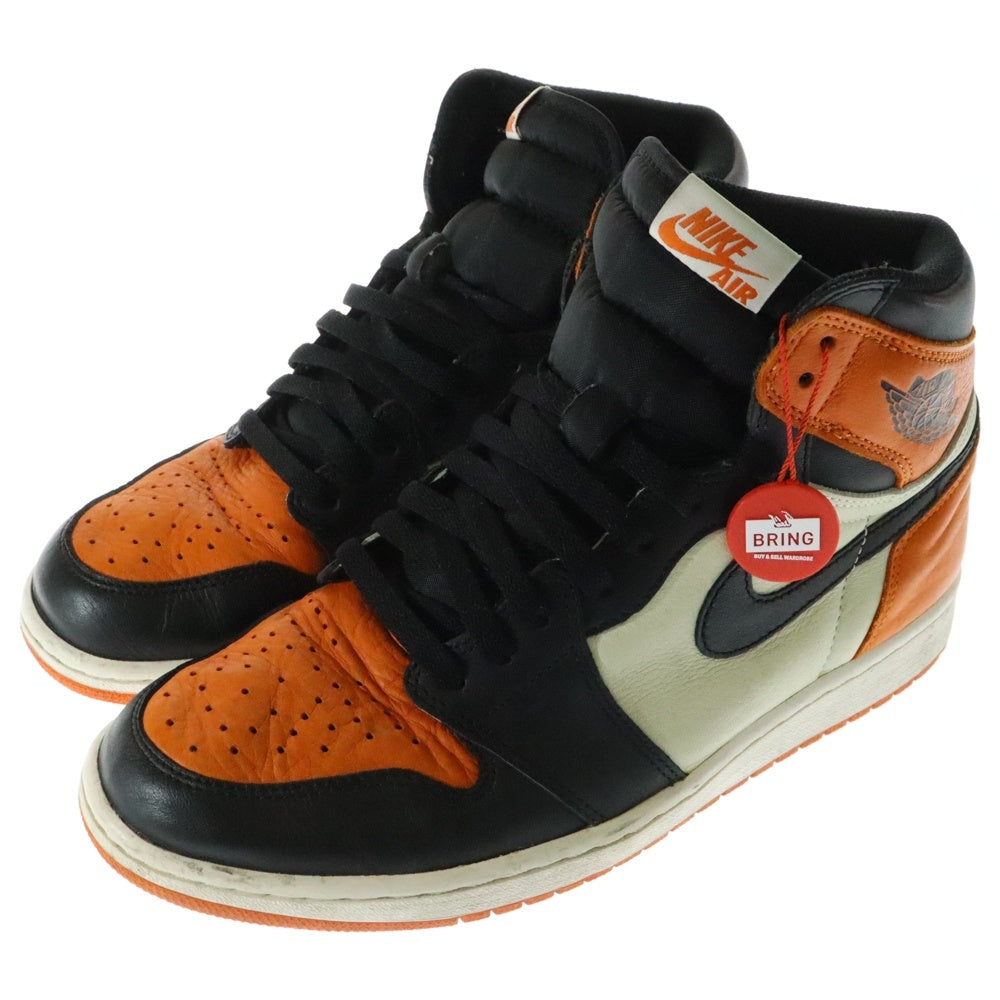 NIKE(ナイキ) AIR JORDAN1 RETRO HIGH OG エアジョーダン1 シャッタード バックボード ハイカットスニーカー オレンジ US10/28cm 555088-005