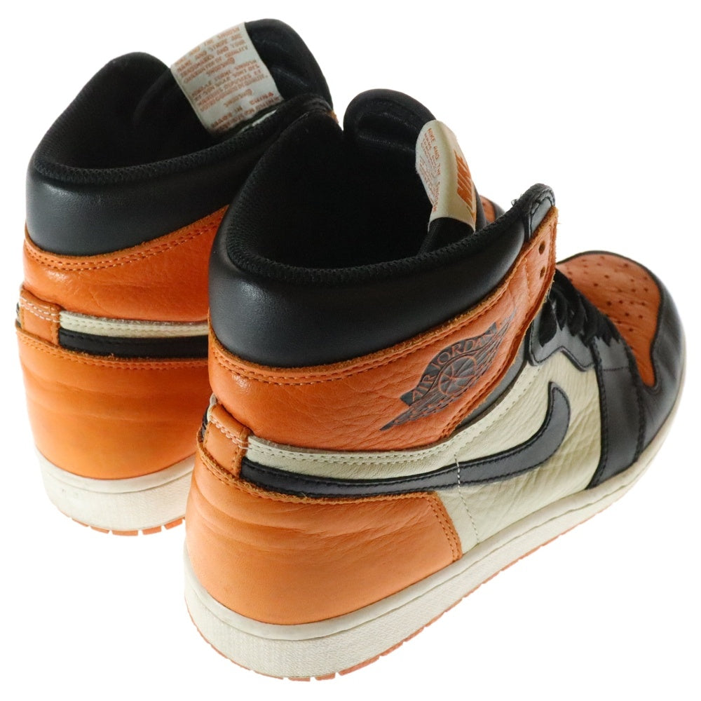 NIKE(ナイキ) AIR JORDAN1 RETRO HIGH OG エアジョーダン1 シャッタード バックボード ハイカットスニーカー オレンジ US10/28cm 555088-005