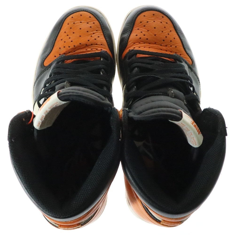 NIKE(ナイキ) AIR JORDAN1 RETRO HIGH OG エアジョーダン1 シャッタード バックボード ハイカットスニーカー オレンジ US10/28cm 555088-005