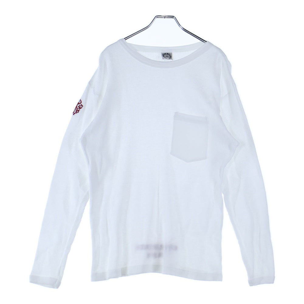 CHROME HEARTS(クロムハーツ) OLD DAGGER THERMAL L/S T-SHIRT オールド ダガー刺繍 サーマル長袖Tシャツ ホワイト