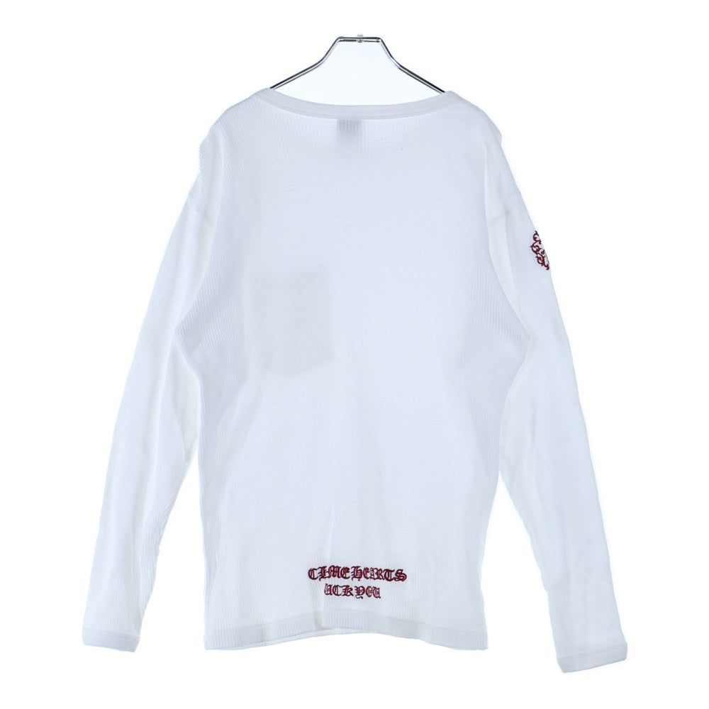 CHROME HEARTS(クロムハーツ) OLD DAGGER THERMAL L/S T-SHIRT オールド ダガー刺繍 サーマル長袖Tシャツ ホワイト