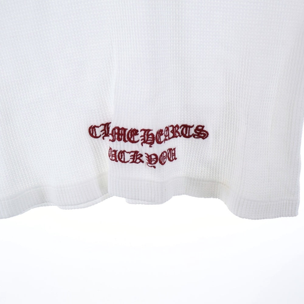 CHROME HEARTS(クロムハーツ) OLD DAGGER THERMAL L/S T-SHIRT オールド ダガー刺繍 サーマル長袖Tシャツ ホワイト