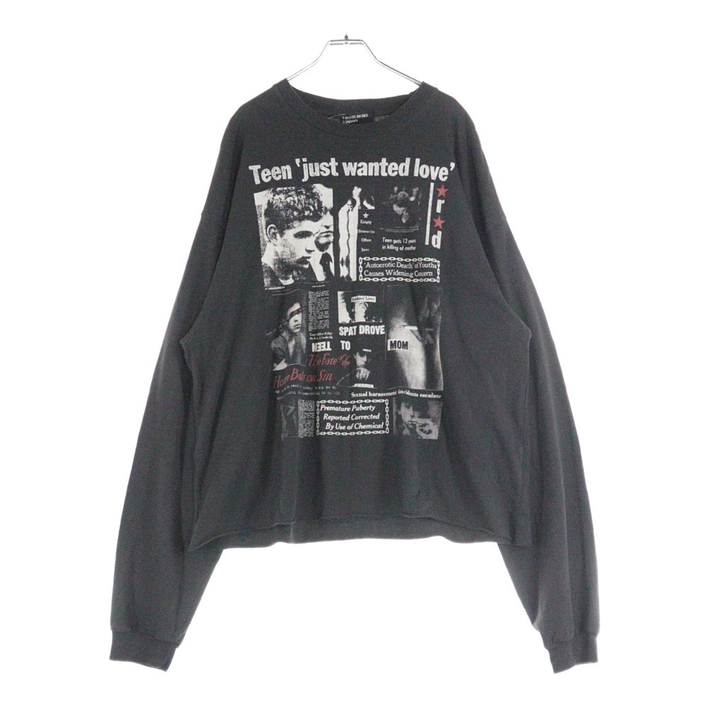 ENFANTS RICHES DEPRIMES(アンファンリッチデプリメ) TEEN JUST WANTED LOVE LS T-SHIRT ティーン ジャスト ウォンテッド ラブ 長袖Tシャツ カットソー ブラック