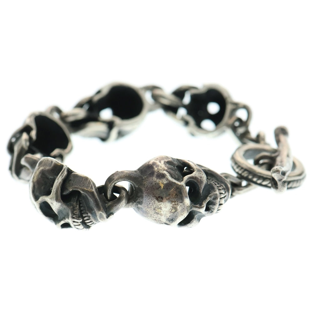 Leathers and Treasures(レザーズアンドトレジャーズ) Small Skull Link Bracelet スモールスカルリンクブレスレット 5Link シルバー