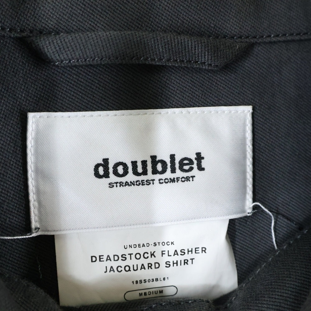 doublet(ダブレット) DEADSTOCK FLASHER JACQUARD SHIRT デッドストックフラッシャー ジャガード長袖シャツ グレー 18SS03Bl61