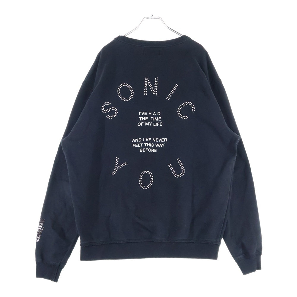 MISBHV(ミスビヘイブ) スタッズ装飾 クルーネックスウェットトレーナー ブラック