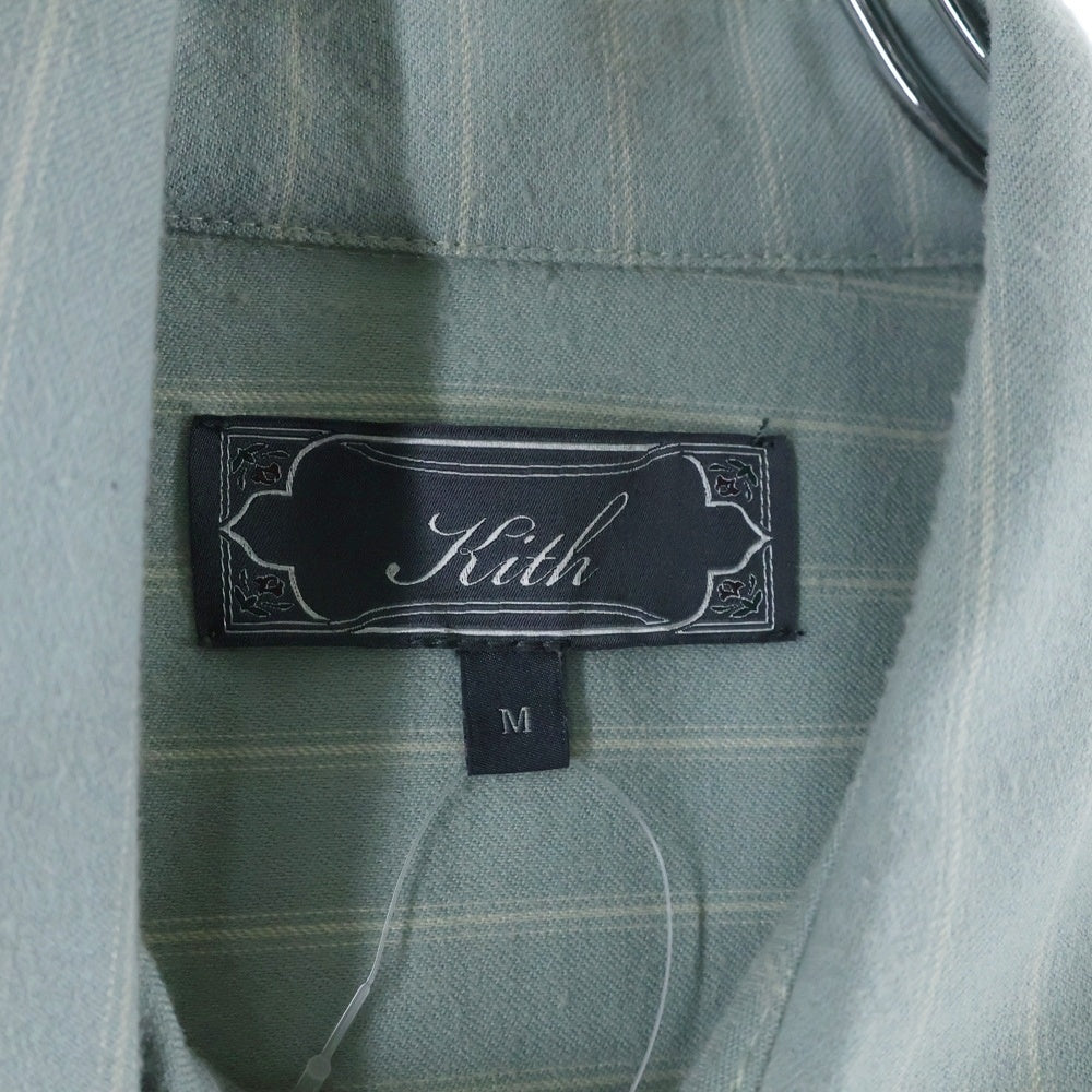 KITH(キス) 25AW Flannel Tomas ストライプ長袖シャツ グリーン