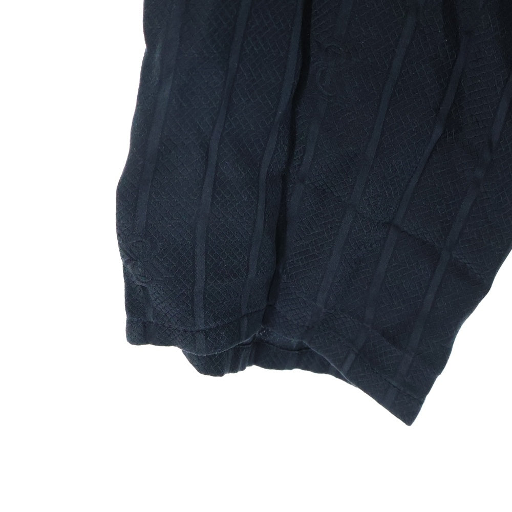 KITH(キス) 25SS Crest Logo Boxy Collared Overshirt クレスト ロゴ ボックス カラー オーバーシャツ シルク混長袖シャツ ブラック