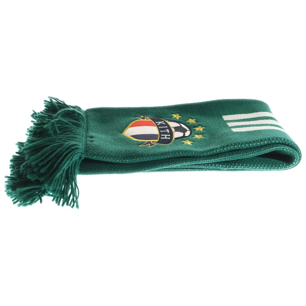 KITH(キス) 25SS adidas Football Scarf アディダス フットボールスカーフ ニットマフラー グリーン JN3603