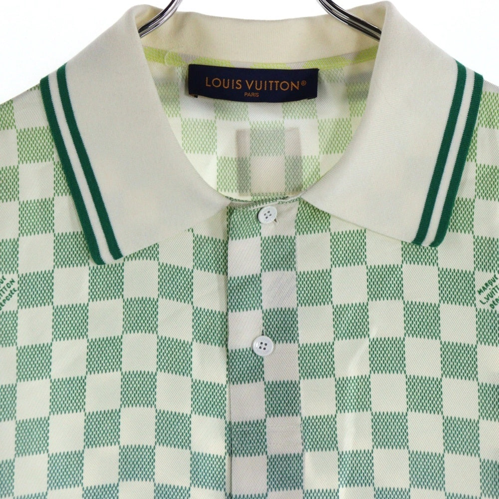 LOUIS VUITTON(ルイヴィトン) 25AW Multicolor Gradient Damier Silk Polo Shirt ダミエグラデーション シルク半袖シャツ グリーン RM252MV SHC HTS34W