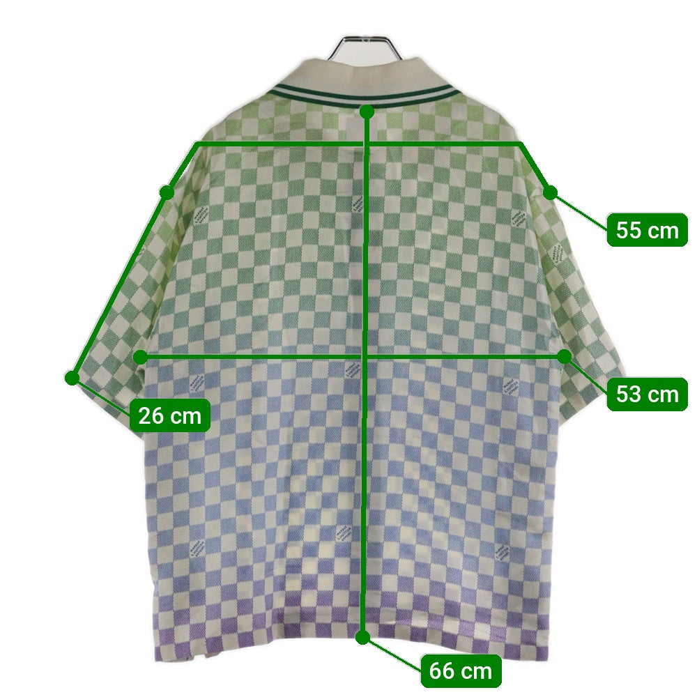 LOUIS VUITTON(ルイヴィトン) 25AW Multicolor Gradient Damier Silk Polo Shirt ダミエグラデーション シルク半袖シャツ グリーン RM252MV SHC HTS34W